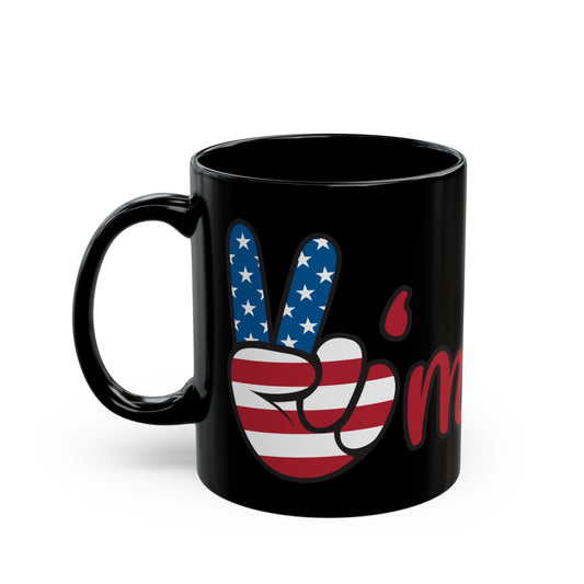 Black Mug with 'America' Design - Perfect for Coffee Lovers & Patriotic Celebrations